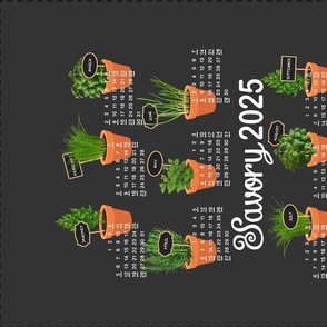 2024 Calendar potted herbs black