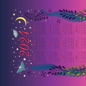 2024 Night & Day Calendar Tea Towel