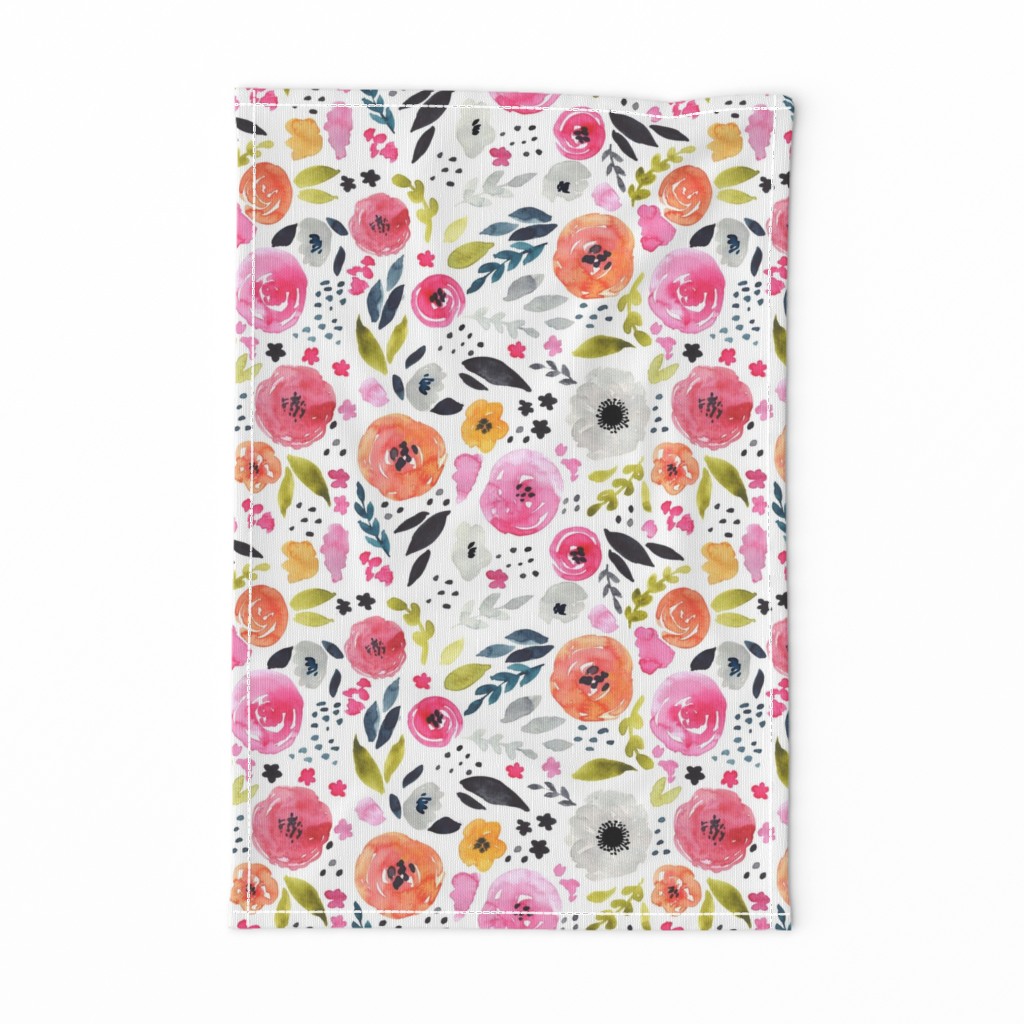 Fun Floral - Bright & Loose Watercolor Flowers - Large