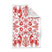 Scandinavian Christmas Tea Towel