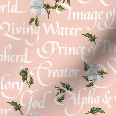Names of Christ Calligraphy | Blush w/ Blossoms