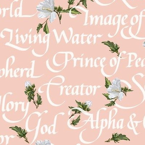 Names of Christ Calligraphy | Blush w/ Blossoms