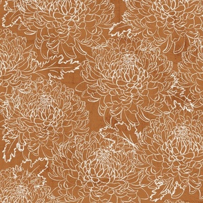 Fancy Bronze Chrysanthemums Sketch 21"