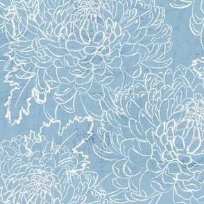 Fancy Chrysanthemums (dusty blue) 18"