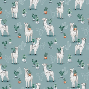 Cactus Llama - dark green - SMALL