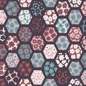 hexagonal floral mosaic by rysunki_malunki