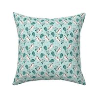 Little Unicorn botanical garden dreams palm leaves and unicorns dream pattern ochre mint green gender neutral SMALL