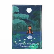 Water Lily Legend Brazilian Folk Tale colorful tea towel, kitchen