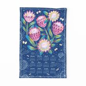 Protea tea towel calendar 2022