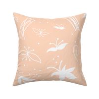 Sophisticated Floral - White on Peach Blush