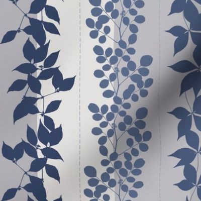 Neutral Leaf Pattern Blue