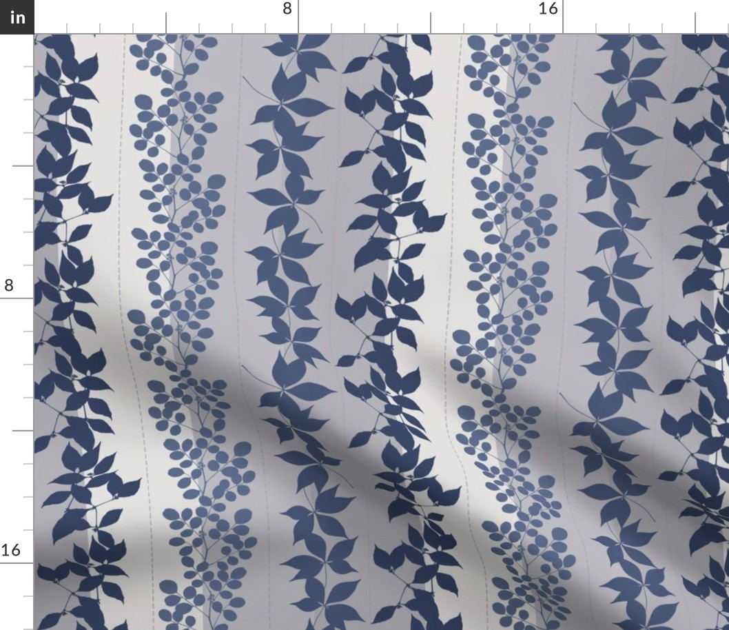 Neutral Leaf Pattern Blue