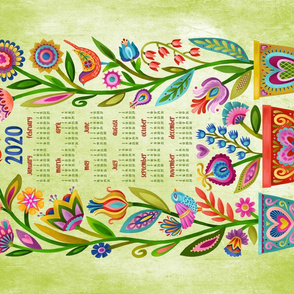 Birds and Blooms Tea Towel Calendar '20