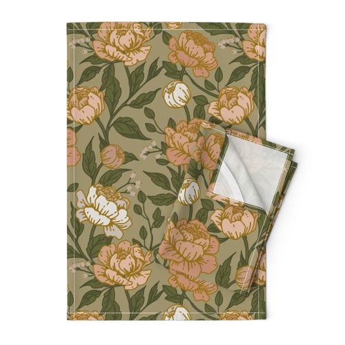 Chintz floral on sage 