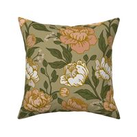 Chintz floral on sage 