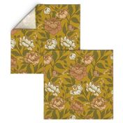 Chintz floral on ochre 