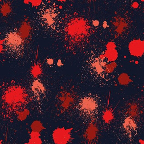 Paint or blood splatter on dark blue