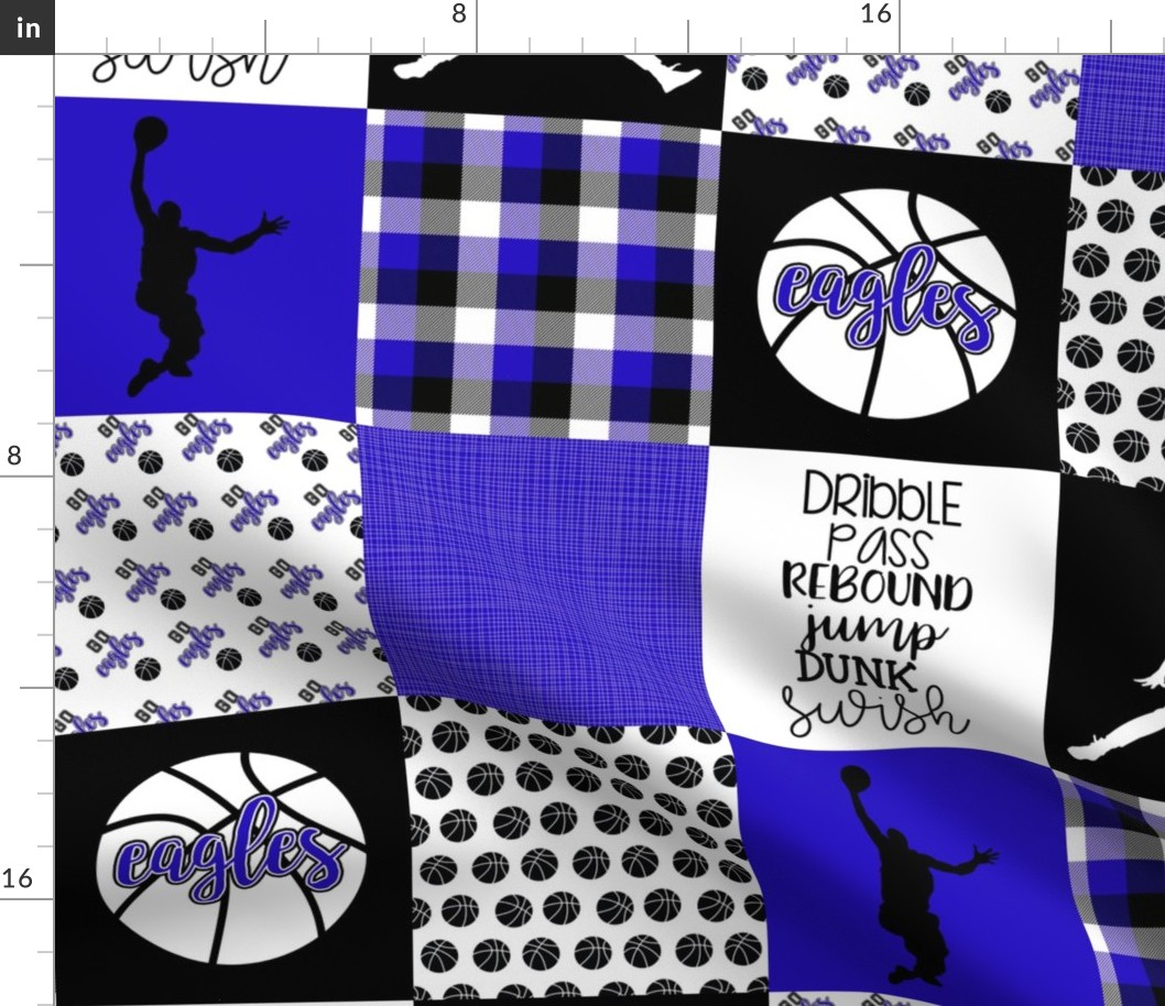 Basketball//Eagles - Wholecloth Cheater Quilt