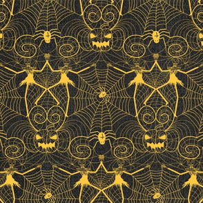 halloween nightmare lace yellow on black
