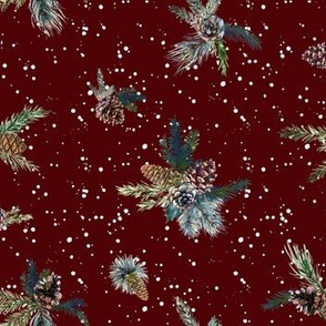 Winter Branches // Maroon Red