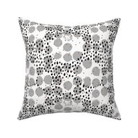 Abstract rain raw brush spots and dots cool trendy pastel print LA style neutral gray black white