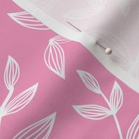 Abstract Leaves - Pink White
