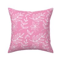 Abstract Leaves - Pink White