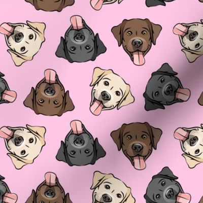 all the labs - cute happy labrador retriever dog breed - pink - LAD19