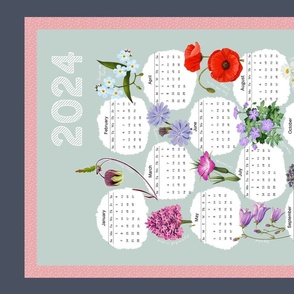 Botanical 2024 tea towel calendar