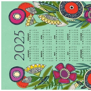 joie floral 2024 calendar tea towel