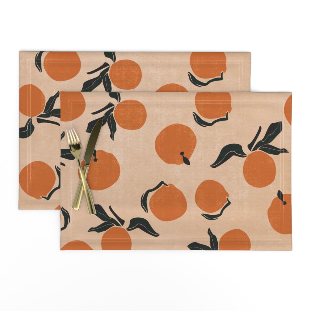 mid-century clementines on sandy beige