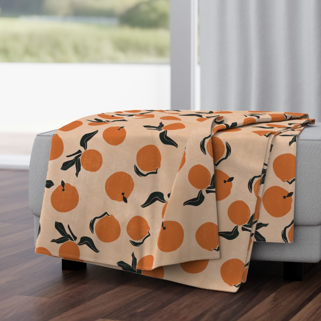 mid-century clementines on sandy beige