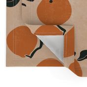 mid-century clementines on sandy beige