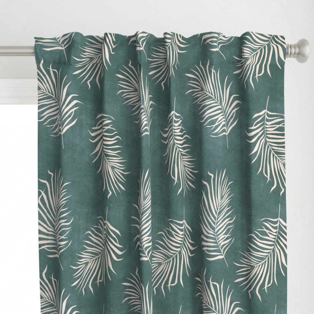 jumbo // Palm fronds Bone on teal