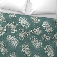 jumbo // Palm fronds Bone on teal