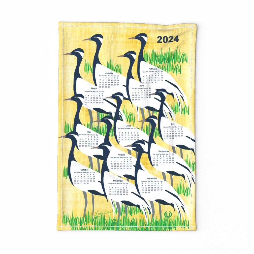 Eagerly Anticipating the New Year- 2024 Wall Hanging Tea Towel Calendar