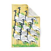 Eagerly Anticipating the New Year- 2024 Wall Hanging Tea Towel Calendar