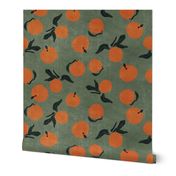 mid-century Clementines on green