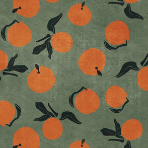 mid-century Clementines on green