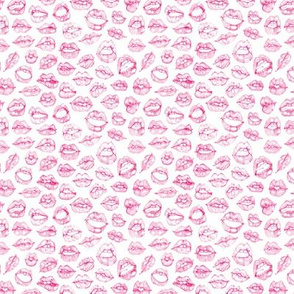  Cute Lips Sketches in Pink 1/4 size