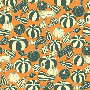 pumpkins and squash mono orange by Pippa Shaw