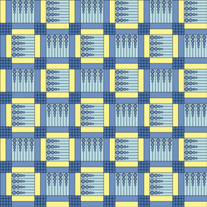 40 Something (3"): Blue & Yellow Retro Geometric Tile