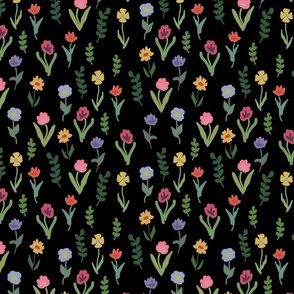 Fresh Spring Meadow - Black (medium)