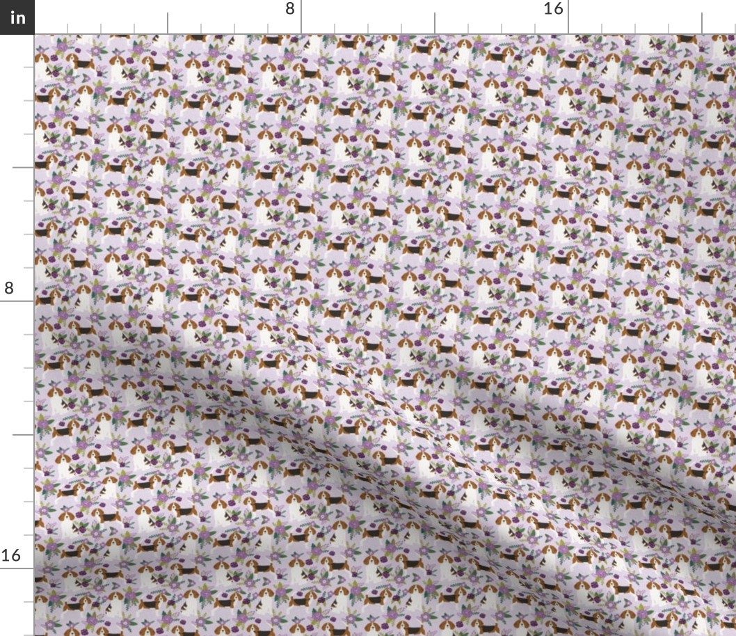 TINY - beagle pet quilt c dog breed fabric coordinate floral