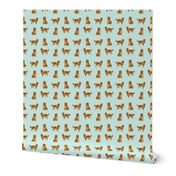 nova scotia duck tolling retriever - dog fabric, dogs fabric, pet, pet friendly, dog breeds, - light aqua