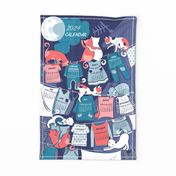 2024 Calendar kitten clothesline Tea Towel