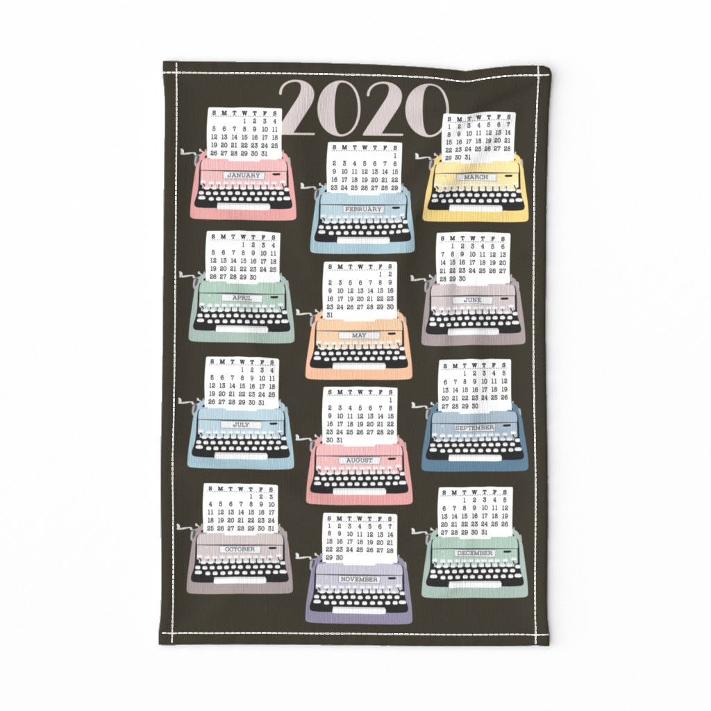 2020 Tea Towel Typewriter Calendar