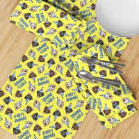 party labs - party animals - cute happy labrador retriever birthday dog breed - yellow - LAD19