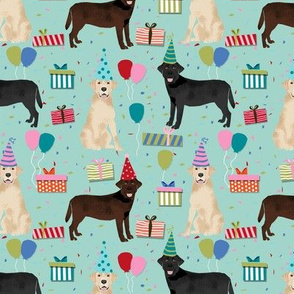 labrador dog birthday fabric - gotcha day fabric, dog fabric, labradors fabric - mint