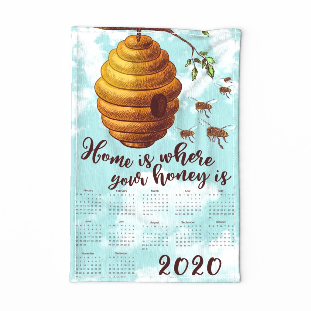 FS Honey Bee Tea Towel 2020 Calendar